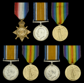 Family Group:

Three: Private J. E. Knight, Royal Welsh Fusiliers, who was killed in action at Gallipoli on 7...