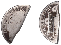 British Virgin Islands, Issue c. 1802-05, Half-Dollar, a cut half segment of a Spanish-Colonial 8 Reales, rev....