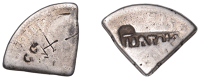 British Virgin Islands, Issue c. 1802-05, Quarter-Dollar, a cut quarter segment of a Spanish-Colonial 8 Reales, obv....