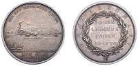 Medallions, General Elliot and the Siege of Gibraltar, 1782, a silver medal by L. Pingo, fleet before Gibraltar,...