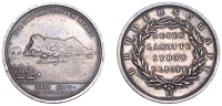 Medallions, General Elliot and the Siege of Gibraltar, 1782, a silver medal by L. Pingo, fleet before Gibraltar,...