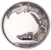 Medallions, The Relief of Gibraltar, General Picton’s Medal, 1783, a silver medal by L. Pingo, aerial view of the...