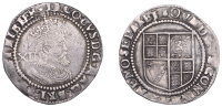 James I (1603-1625), Third coinage, Shilling, sixth bust, mm. thistle, reads hib, 5.62g/1h (Oddie, BNS Blog 1 Sept....