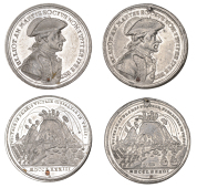 Medallions, Relief of Gibraltar, 1783, a pair of white metal medals by J.C. Reich (2), busts of Admiral Elliott...