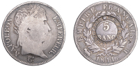 Scotland, DALZELL (Lanarkshire), Dalzell Farm, a France, Napoleon I, 5 Francs, 1811b, Rouen, rev. countermarked...