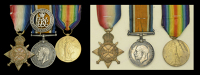 Three: Corporal S. T. Evans, Royal Welsh Fusiliers
1914-15 Star (8160 Pte.-A.Cpl.- S. T. Evans. R.W. Fus.); British...