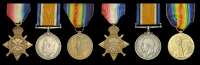 Three: Sergeant A. W. Hopkins, Royal Fusiliers, who was wounded in action in October 1918
1914-15 Star (5056 Pte....