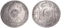 Scotland, GLASGOW (Lanarkshire), Thistle Bank, a MEXICO, Charles III, 8 Reales, 1784fm, Mexico City, obv....