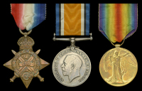 Three: Acting 2nd Corporal J. Waldron, Royal Engineers

1914 Star (14107 Dvr: J. Waldron. R.E.); British War and...