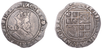 James I (1603-1625), Second coinage, Shilling, fourth bust variety, mm. key, reads hi, 5.65g/10h (Oddie and...