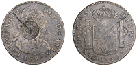 Scotland, GLASGOW (Lanarkshire), Thistle Bank, a contemporary copy in brass of a MEXICO, Charles IIII, 8 Reales,...