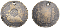 Scotland, GLASGOW (Lanarkshire), Thistle Bank, a contemporary copy in brass of a MEXICO, Charles IIII, 8 Reales,...
