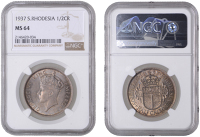 Southern Rhodesia, George VI, Halfcrown, 1937, London (KM 13). Attractive cabinet tone, good extremely fine [Graded...