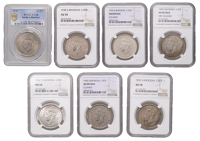 Southern Rhodesia, George VI, Halfcrowns (7), 1938, 1939, 1940, 1942, 1949, 1950, 1952, all London (KM 15, 24) [7]....