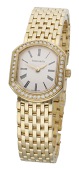 Tiffany & Co. A lady’s gold and diamond-set bracelet watch, circa 2010.
Movement: quartz.
Dial: silvered, Roman...