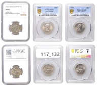 New Zealand, Elizabeth II, Shillings (3), 1956, 1957, 1962, all London (KM 27.1, 27.2) [3]. All mint state [All...