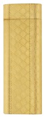 A gold plated lighter by Cartier, of flattened cylindrical form, with lattice engine-turned finish, signed...