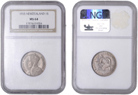 New Zealand, George V, Shilling, 1935, London (KM 3). Cabinet toning, good extremely fine [Graded by NGC as MS 64]	...