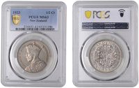 New Zealand, George V, Halfcrown, 1933, London (KM 5). Cabinet toning, good extremely fine [Graded by PCGS as MS...