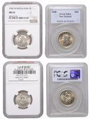 New Zealand, George VI, Shillings (2), 1940, 1943, both London (KM 9) [2]. Both lustrous, extremely fine [Graded by...
