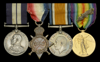 The rare and outstanding Great War airship coxswain’s ‘August 1914’ D.S.M. group of four awarded to Warrant...