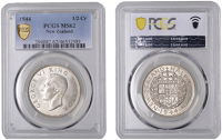 New Zealand, George VI, Halfcrown, 1944, London (KM 11). Extremely fine, scarce [Graded by PCGS as MS 62]	 £120-£150