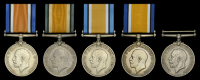British War Medal 1914-20 (5) (1566 Pte. B. Eveleigh. Welsh H.; 9788 Pte. R. E. Fry R.W. Fus; 10268 Pte. G. Page....