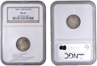 Victoria (1837-1901), Sixpence, 1859/8 (ESC 3204; S 3908). Prettily toned, extremely fine [Graded by NGC as MS 61]	...