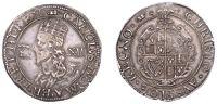 Charles I (1625-1649), Aberystwyth mint, Shilling, mm. book, inner circles both sides, rev. plume with short bands,...