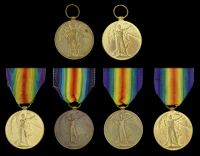 Victory Medal 1914-19 (6) (35065 Pte. E. A. Bradley. R.W. Fus.; 5749 Pte. R. Griffiths. R.W. Fus.; 94568 Pte. H....