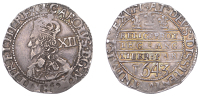 Charles I (1625-1649), Oxford mint, Shilling, 1643, mm. plume (with bands) on obv. only, large bust of fine work,...