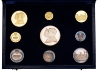 Iran, Muhammed Reza Shah, Proof Set, SH 1350 (1971), issued by the Ministry of Finance celebrating 2500 Years of...