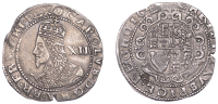 Charles I (1625-1649), Exeter mint, Shilling, 1644, mm. rose, Truro obv. die, large bust of coarse style with...