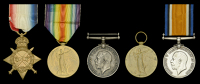 Pair: Stoker First Class E. Rackham, Royal Navy, who was killed in action when H.M.S. Hogue was sunk by a German...