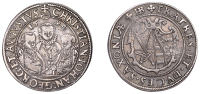 Germany, Saxe-Albertine, Christian II, Johann George I and August, Quarter-Thaler, 1594, Dresden, 7.19g/6h (MB 310)....