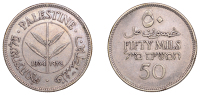 Palestine, British Mandate, 50 Mils, 1934, London (KM 6). Toned, very fine and rare	 £100-£120