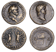 Nero (54-68), Sestertius, 62-8, laureate head right, nero clavd caesar avg ger p m tr p imp p p around, rev. Temple...