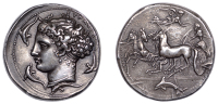 Sicily, Syracuse, Tetradrachm, c. 400, a late 19th or early 20th century British Museum electrotype, of an issue...