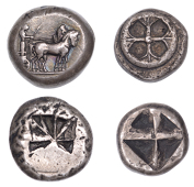 Attica, Athens, Didrachm, c. 540, a British Museum electrotype after the famous Wappenmünzen issue, chariot wheel...