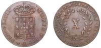 Portugal, Maria II, 10 Reis, 1836, flat three, Lisbon (KM 407). Very fine	 £50-£70