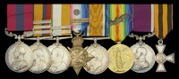 The superb ‘Le Cateau, 26 August 1914’ D.C.M. group of eight awarded to Regimental Sergeant Major A. G. Palmer,...