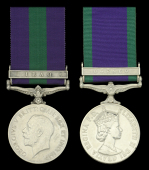 General Service 1918-62, 1 clasp, Iraq (6571 Fmn. Narjit Rai. 1-10-Gurkha R.); General Service 1962-2007, 1 clasp,...