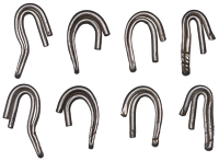 Ceylon, Kingdom of Kandy, ‘Fish Hook’ Larins or Koko Ridi (4), c. 17-19th century [Lot]. Very fine, rare	...