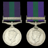 General Service 1918-62, 1 clasp, Malaya, G.VI.R. (2) (21137972 Rfn. Panchabir Limbu 7 G.R.; 21137513 Rfn. Kaziman...