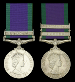 General Service 1962-2007 (2), 1 clasp, Borneo (21149704 Rfn. Jabbarbahadur Rai. 2/7 GR.); 2 clasps, Borneo, Malay...