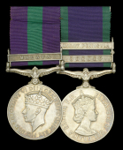 Pair: Rifleman Manbahadur Limbu, 7th Gurkha Rifles

General Service 1918-62, 1 clasp, Malaya, G.VI.R. (21139783...