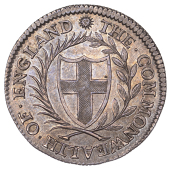 Commonwealth (1649-1660), Pattern Shilling, 1651, in silver, by T. Simon for P. Blondeau, mm. sun on obv. only,...