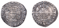 Henry VI (First reign, 1422-1461), Annulet-Trefoil sub-issue, Halfgroat, Calais, mm. cross V, annulets at neck,...