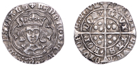 Henry VI (First reign, 1422-1461), Leaf-Trefoil issue [B], Groat, London, mm. crosses IIIb/V, nothing on breast,...