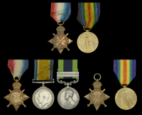 Pair: Private P. Griffiths, Royal Welsh Fusiliers, later West Riding Regiment, who was killed in action on the...